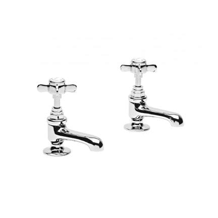 Tavistock Varsity Basin Pillar Taps - Chrome