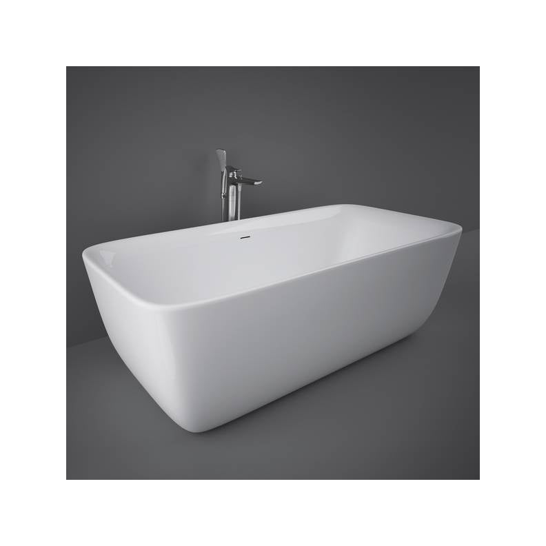 RAK-Contour Freestanding Rounded Rectangle Bathtub Inc. Waste