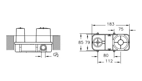 Vitra Built-In Basin Mixer Concealed Part For Built In Basin Mixers