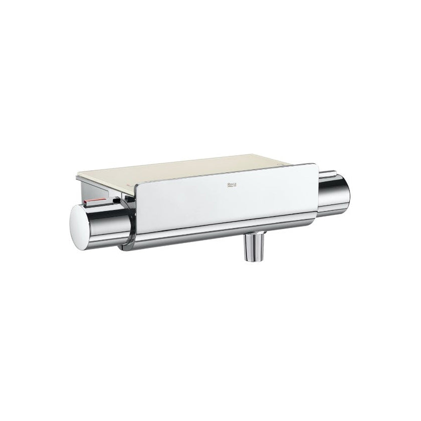 Roca Wall-mounted thermostatic shower mixer with shelf