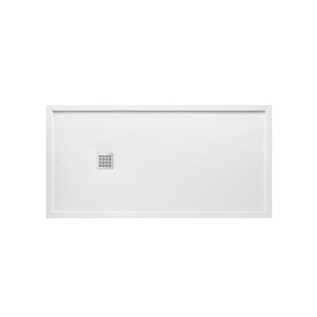 Roca Terran resin 1000 x 700mm Stonex shower tray with frame - white