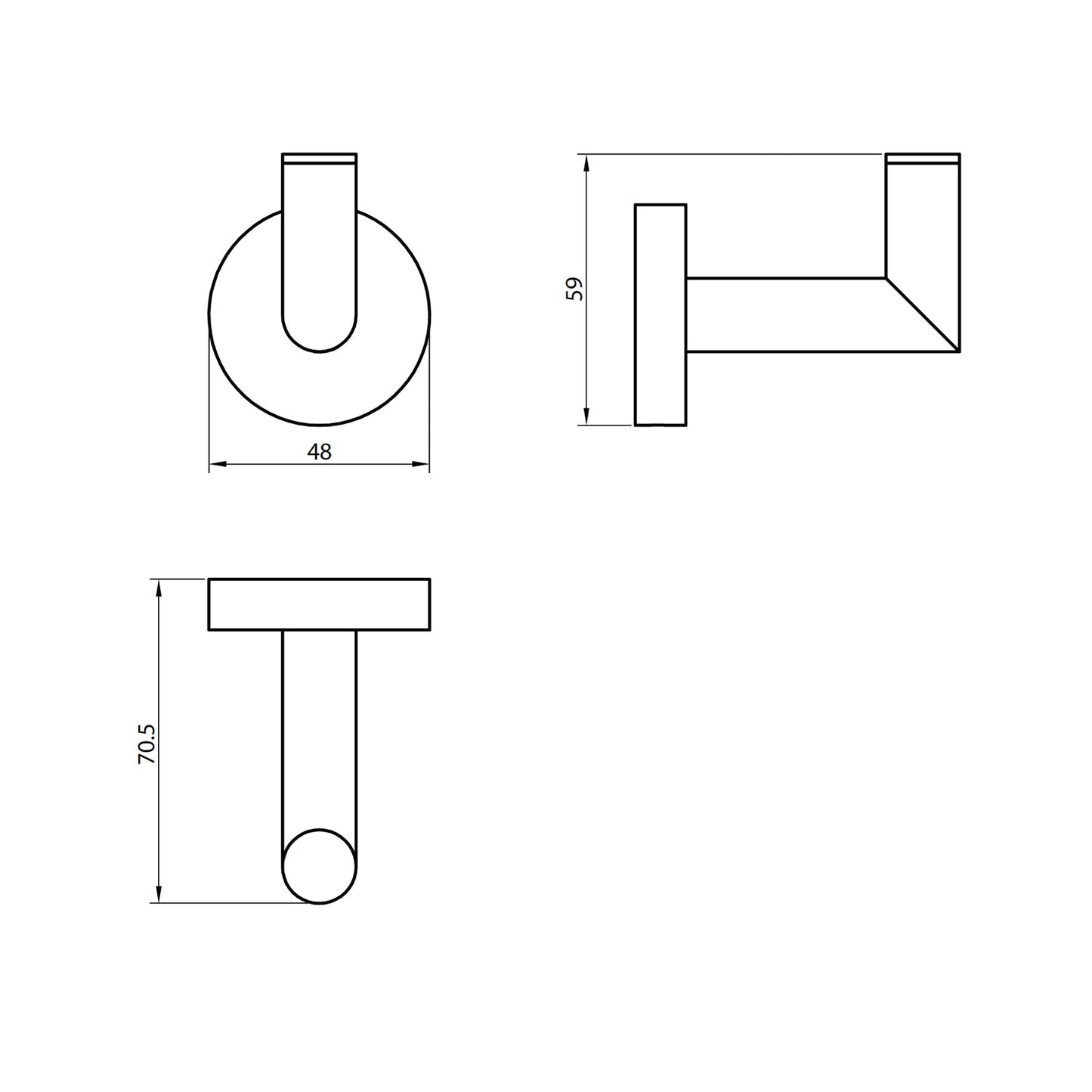 Scudo Delta Wall Mounted Robe Hook - Chrome