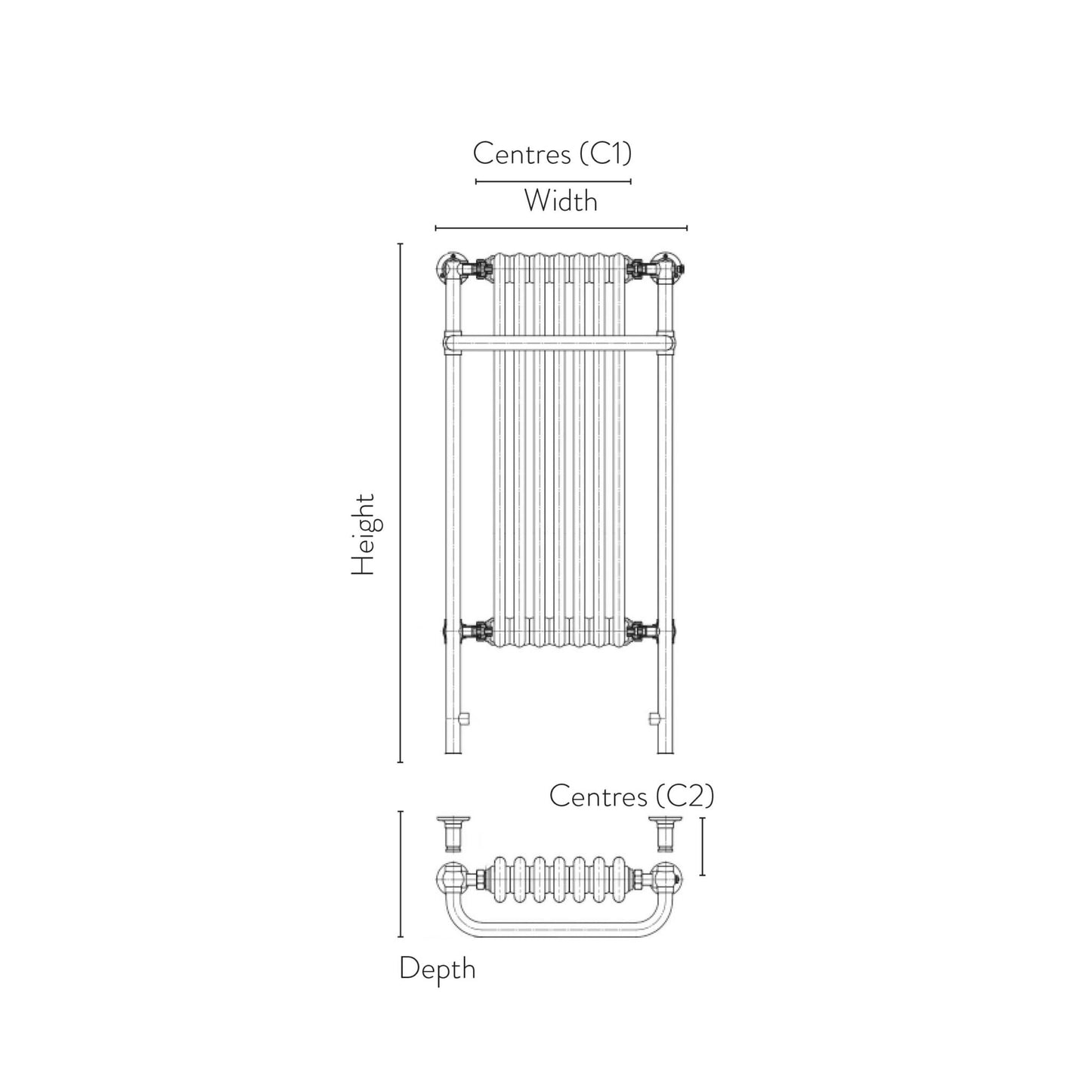 Scudo Ilkley 7 Column Traditional Towel Warmer