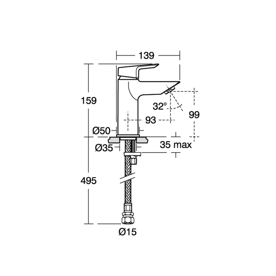 Ideal Standard Tesi Single Lever Basin Mixer no Waste