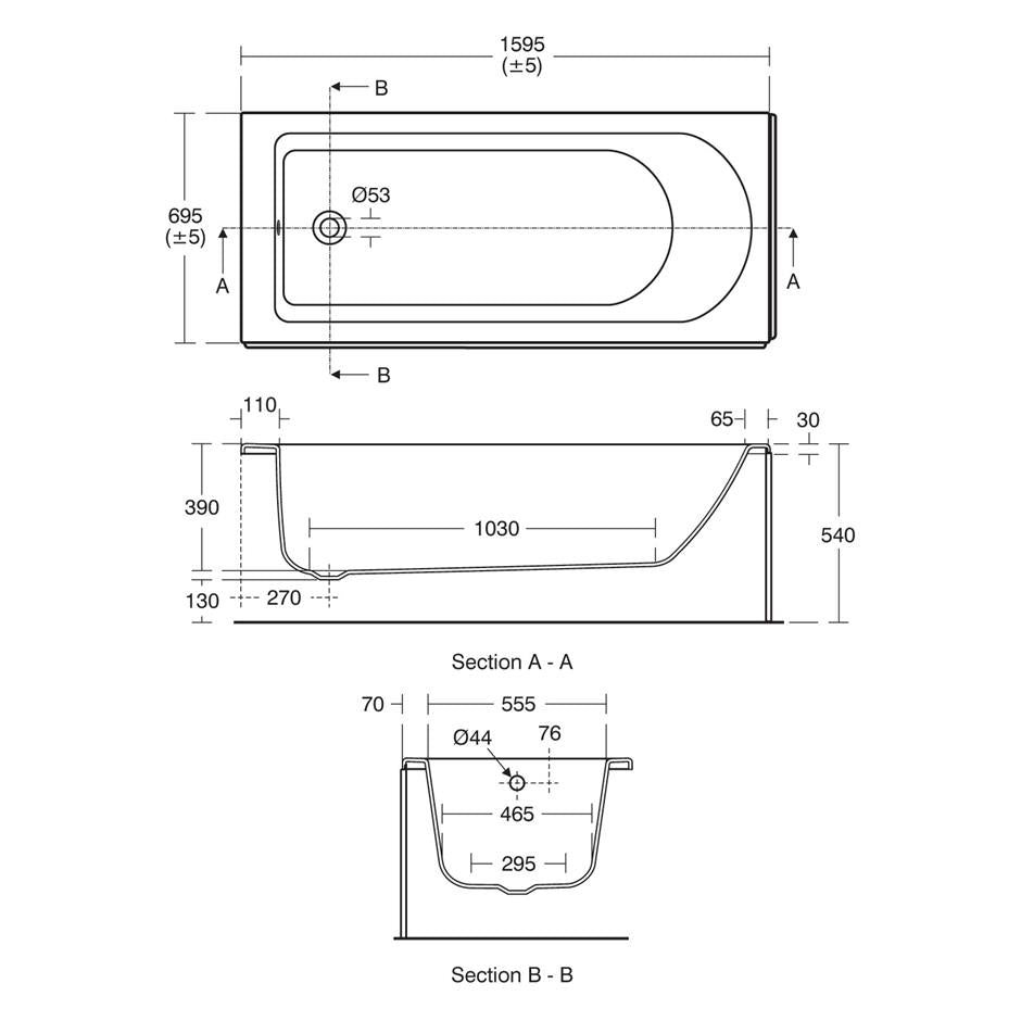 Ideal Standard Tesi Idealform Single Ended bath