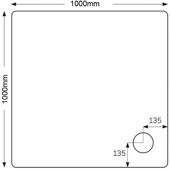 Kartell JTFusion Square Anti-Slip Shower Tray with Waste - White