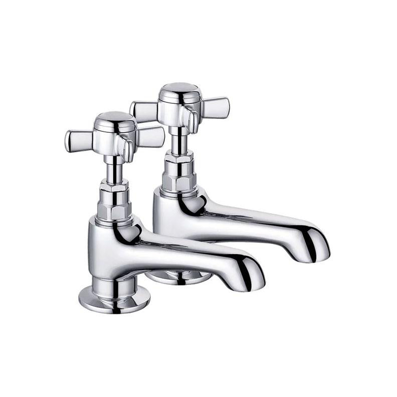 Kartell Klassique Bath Pillar Taps - Pair Chrome