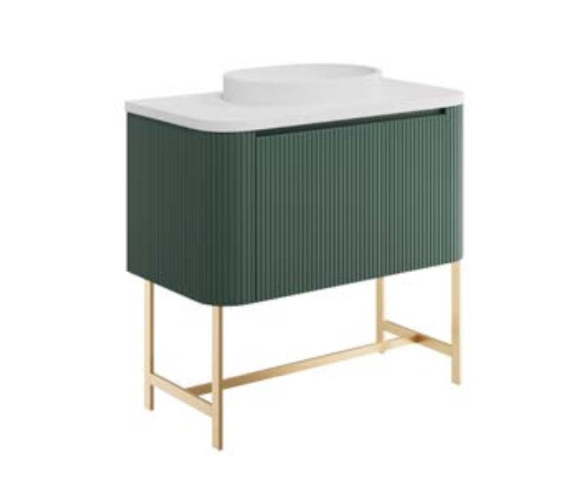 Scudo Linea Vanity Unit Leg Frame - Brushed Brass