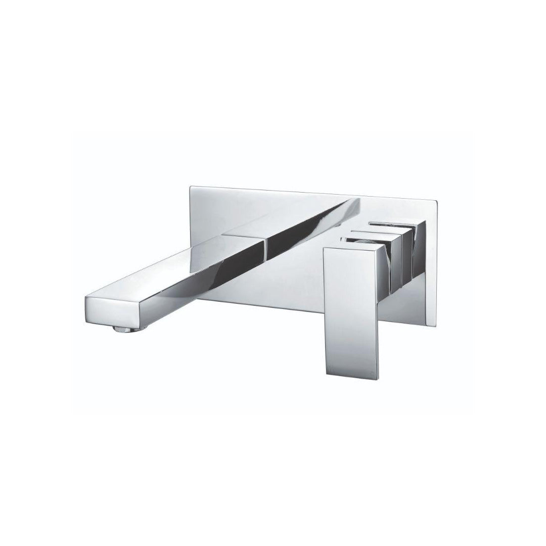 RAK-Cubis Wall Mounted Basin Mixer with Back Plate - Chrome
