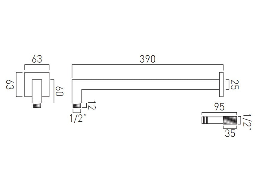 Vado Tablet Notion - 3 Outlet Thermostatic Shower Set