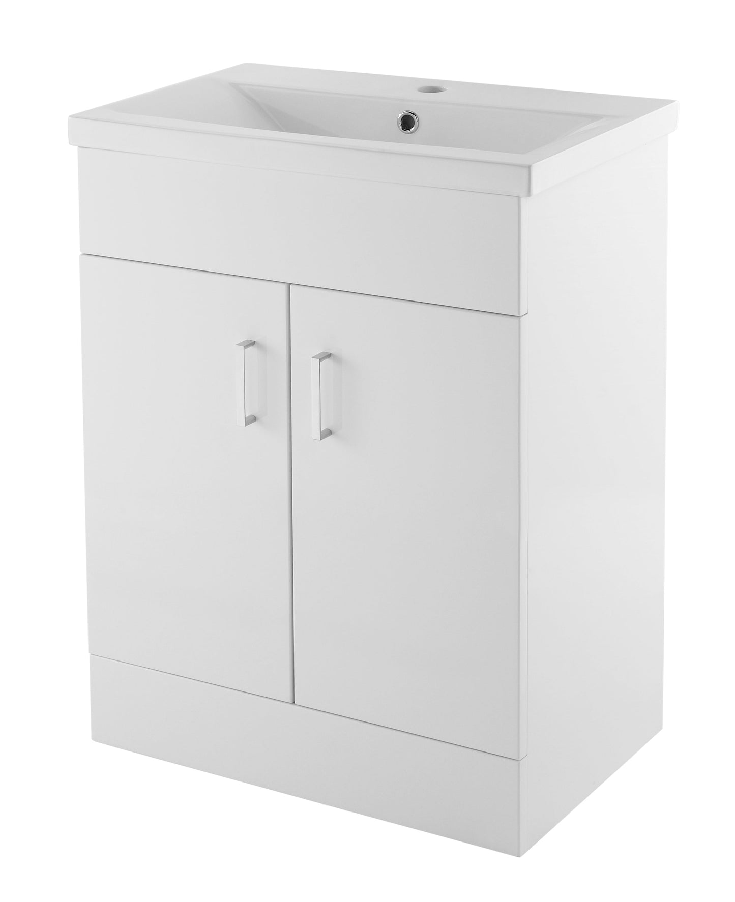 Nuie Eden Floorstanding 2 Door Cabinet and Basin - White