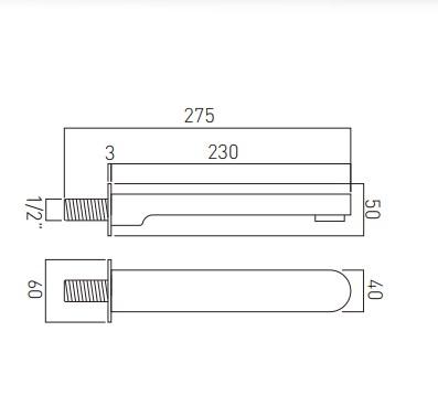 Vado Life Bath Spout Wall Mounted