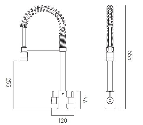 Vado Vibe Professional Mono Sink Mixer Deck Mounted With Swivel Spout