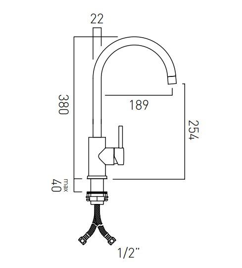 Vado Bahr Mono Sink Mixer Deck Mounted