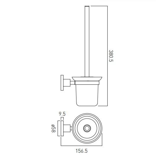 Vado Elements Toilet Brush And Holder Wall Mounted