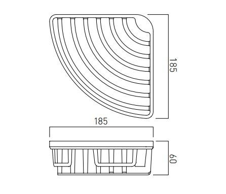 Vado Basket Removable Corner Wall Mounted