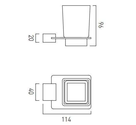 Vado Phase Frosted Glass Tumbler And Holder Wall Mounted