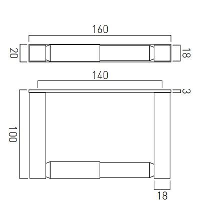 Vado Square Closed Paper Holder Wall Mounted