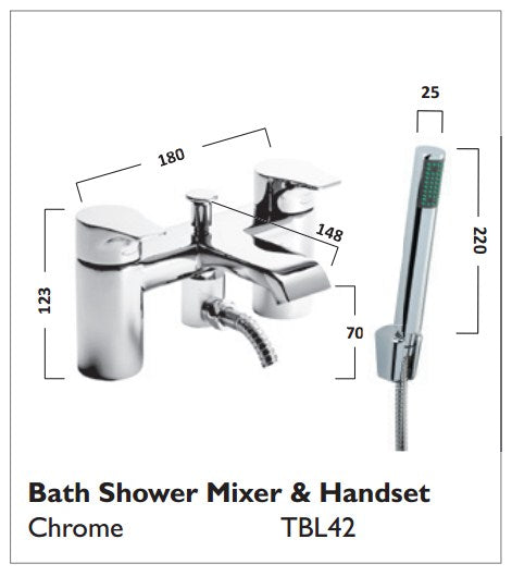 Tavistock Blaze Bath Shower Mixer - Chrome