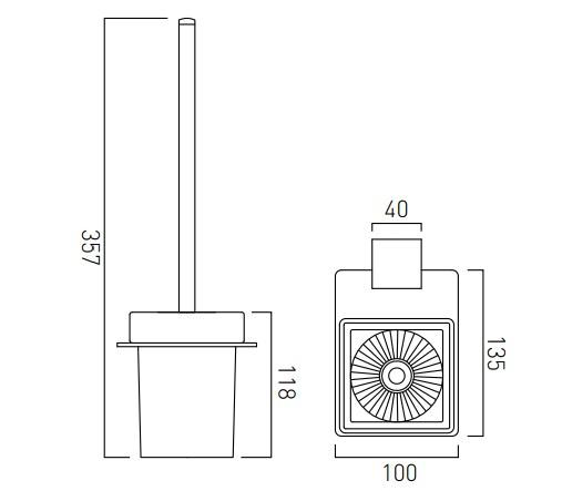 Vado Phase Toilet Brush And Holder Wall Mounted
