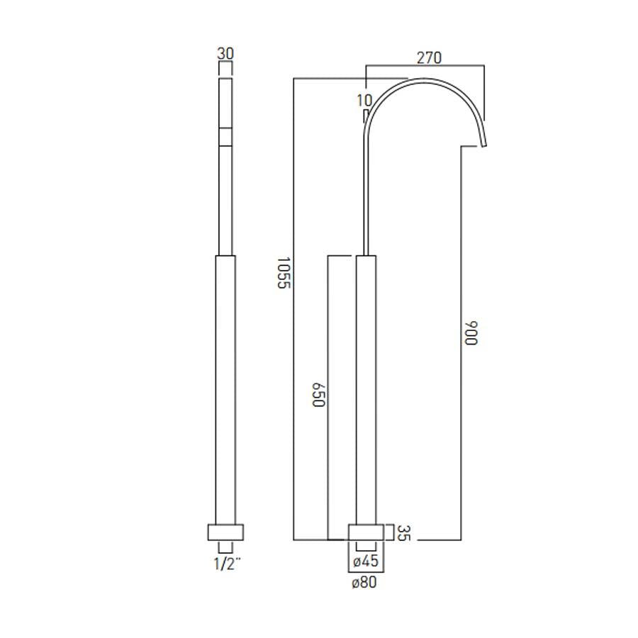 Vado Geo Floor Standing Bath Spout