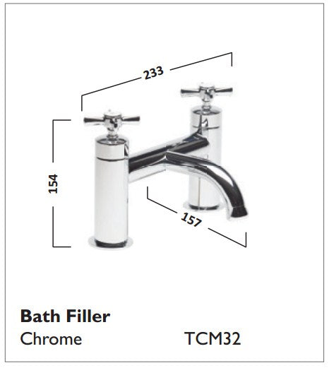Tavistock Cheltenham Bath Filler - Chrome