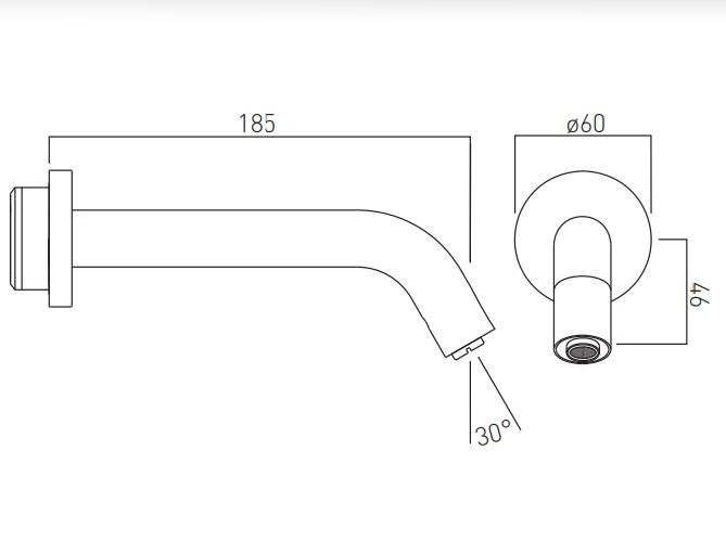 Vado I-Tech Infra-Red Spout Wall Mounted