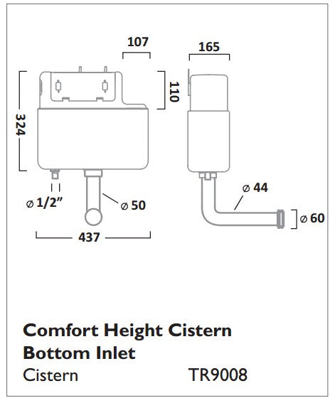 Tavistock Comfort Height Concealed Cistern