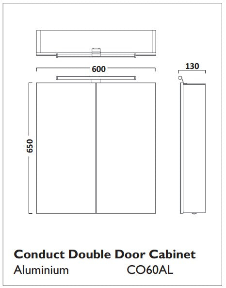 Tavistock Conduct Two Door Illuminated Mirror Cabinet