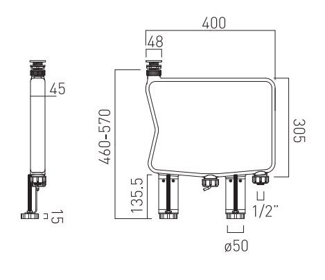 Vado Notion Capsule Single Function Shower Handset With Flexible Chrome Plated Brass Hose