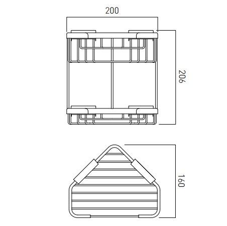 Vado Large Double Triangular Corner Basket