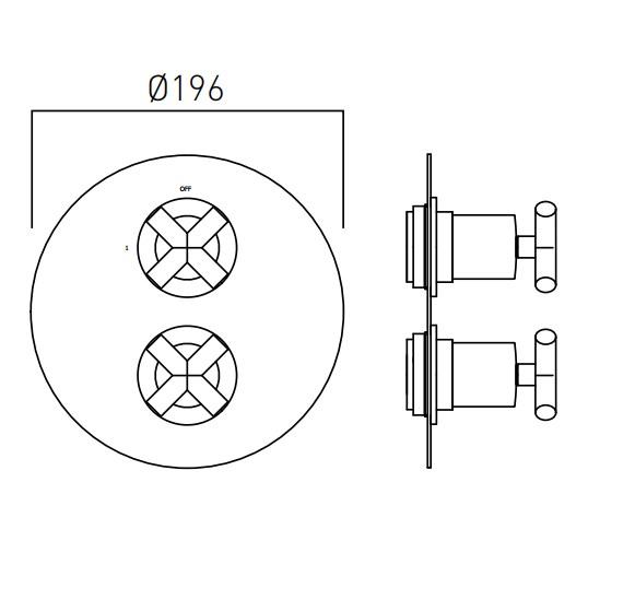 Vado Elements Single Outlet Trim For 148D Thermostatic Valve