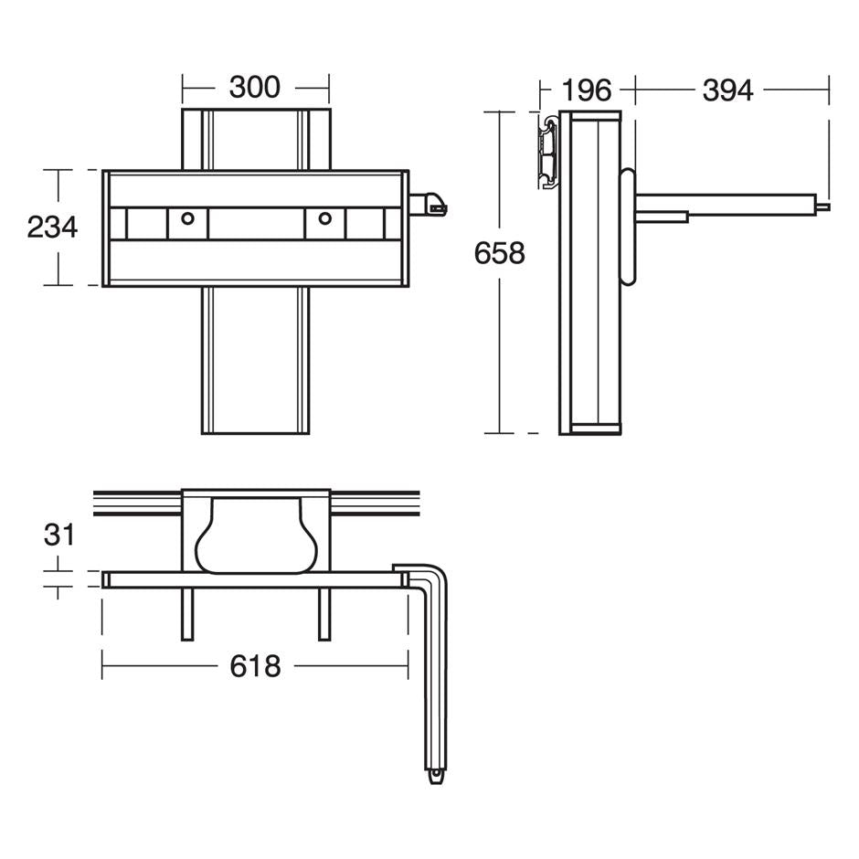 Armitage Shanks Care Plus electrically operated basin bracket - 50cm