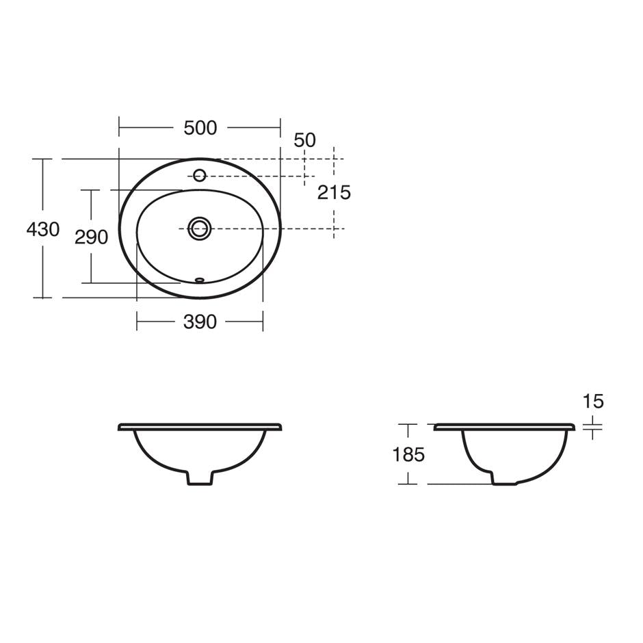 Armitage Shanks Sandringham 21 countertop 50cm basin