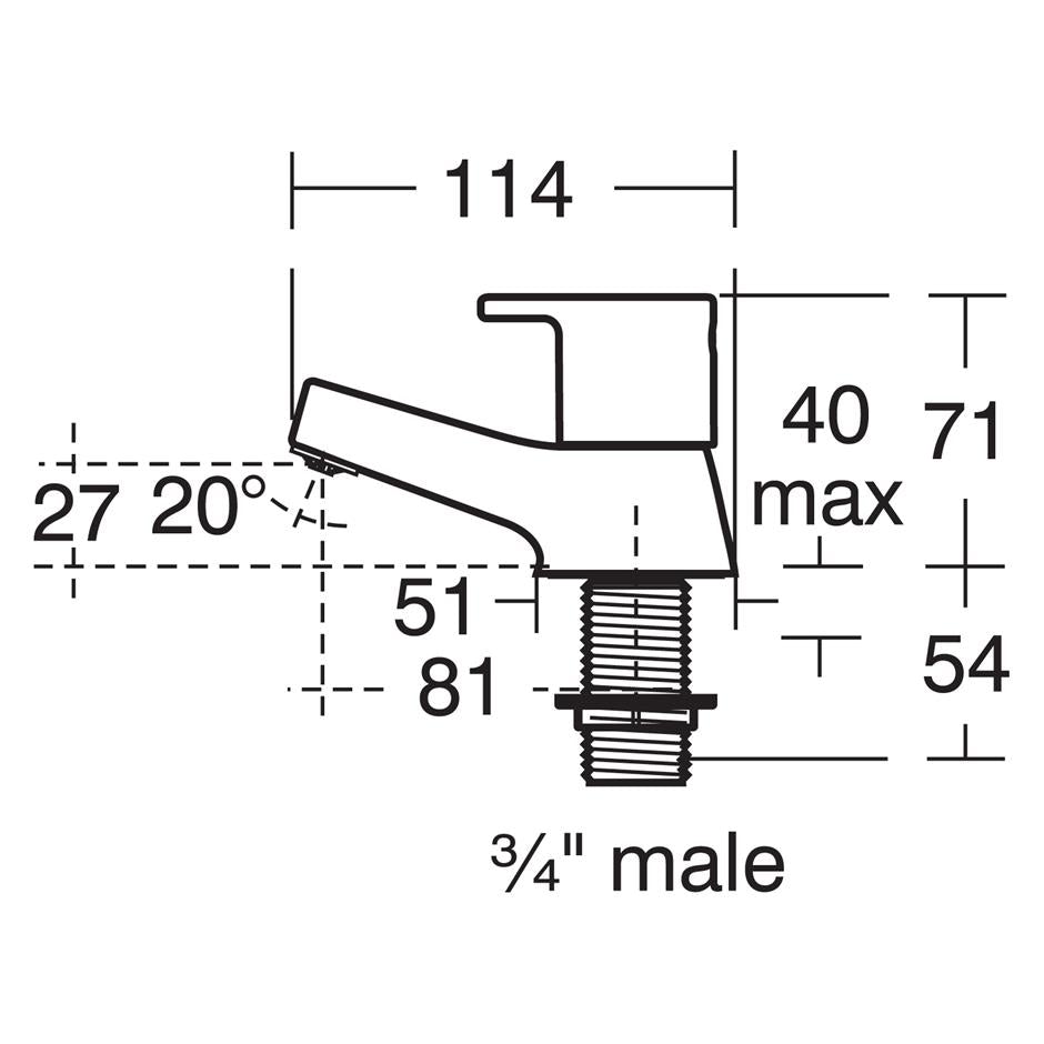 Armitage Shanks Sandringham 21 SL bath pillar taps G3/4