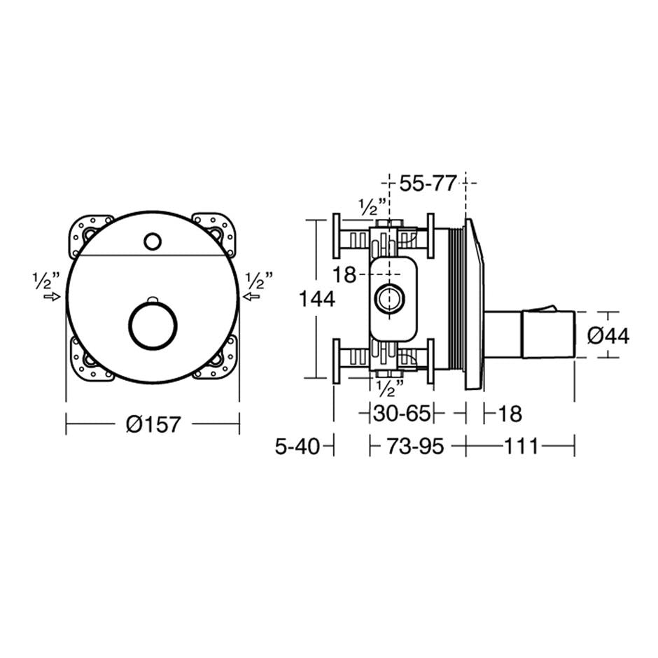 Armitage Shanks Sensorflow Wave thermostatic built-in shower mixer
