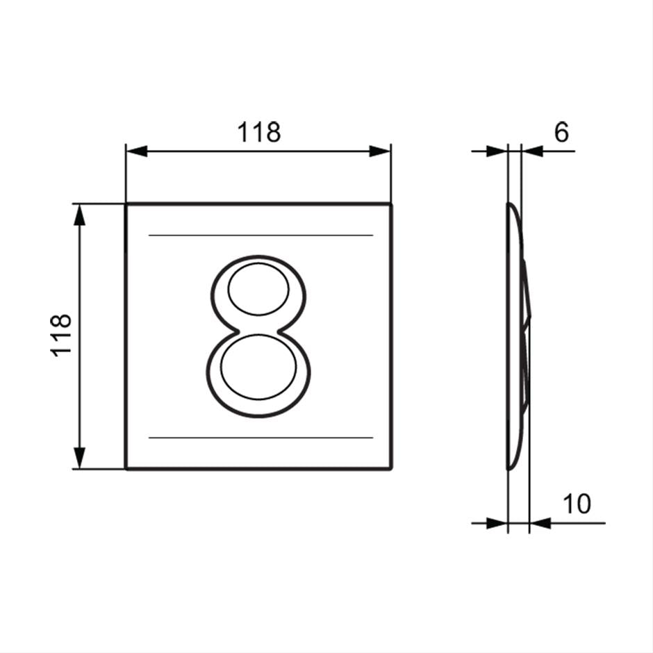 Armitage Shanks Septa Pro P4 pneumatic metal dual small flushplate