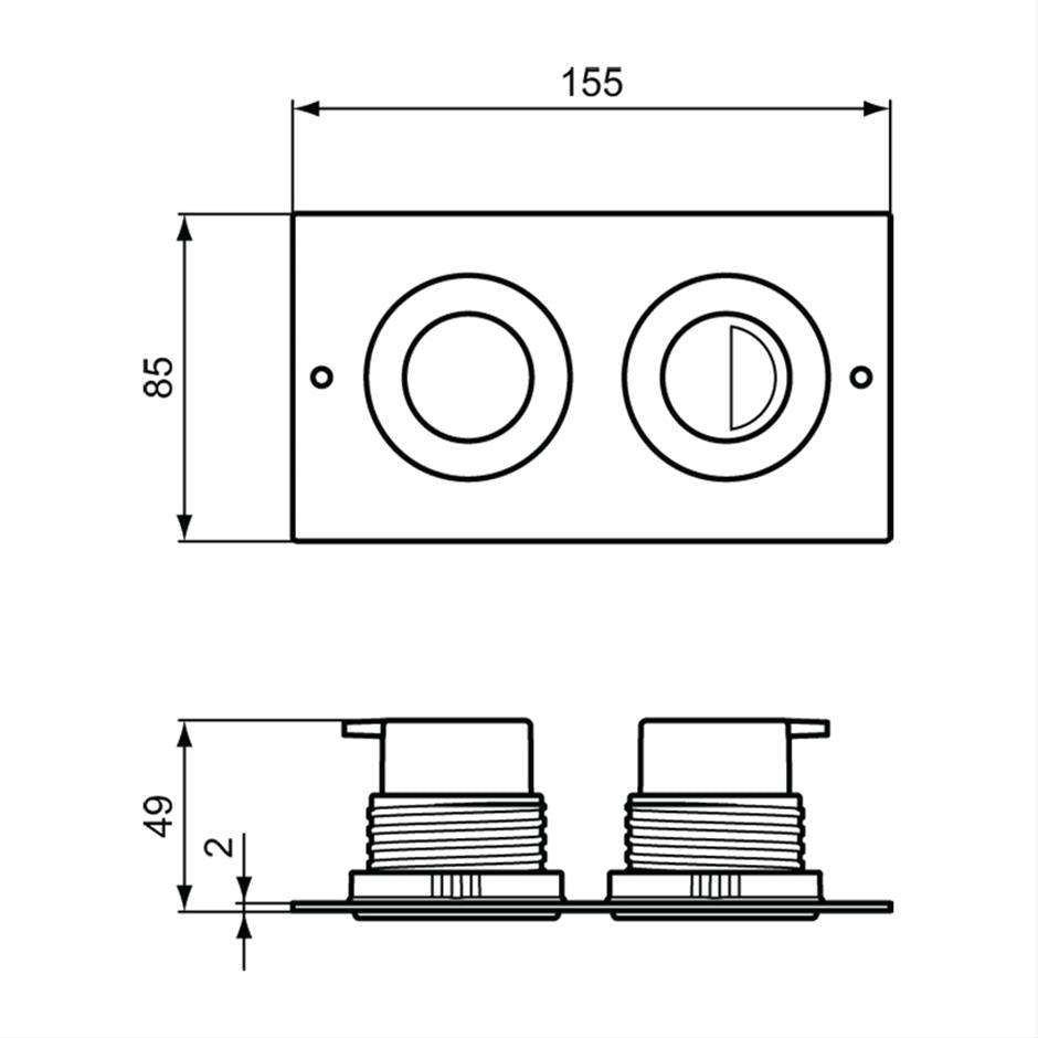 Armitage Shanks Septa Pro P2 pneumatic metal dual small flushplate