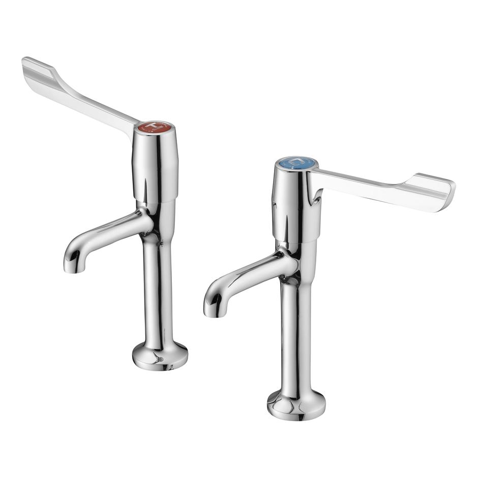 Armitage Shanks Markwik pair high neck sink taps -15cm levers