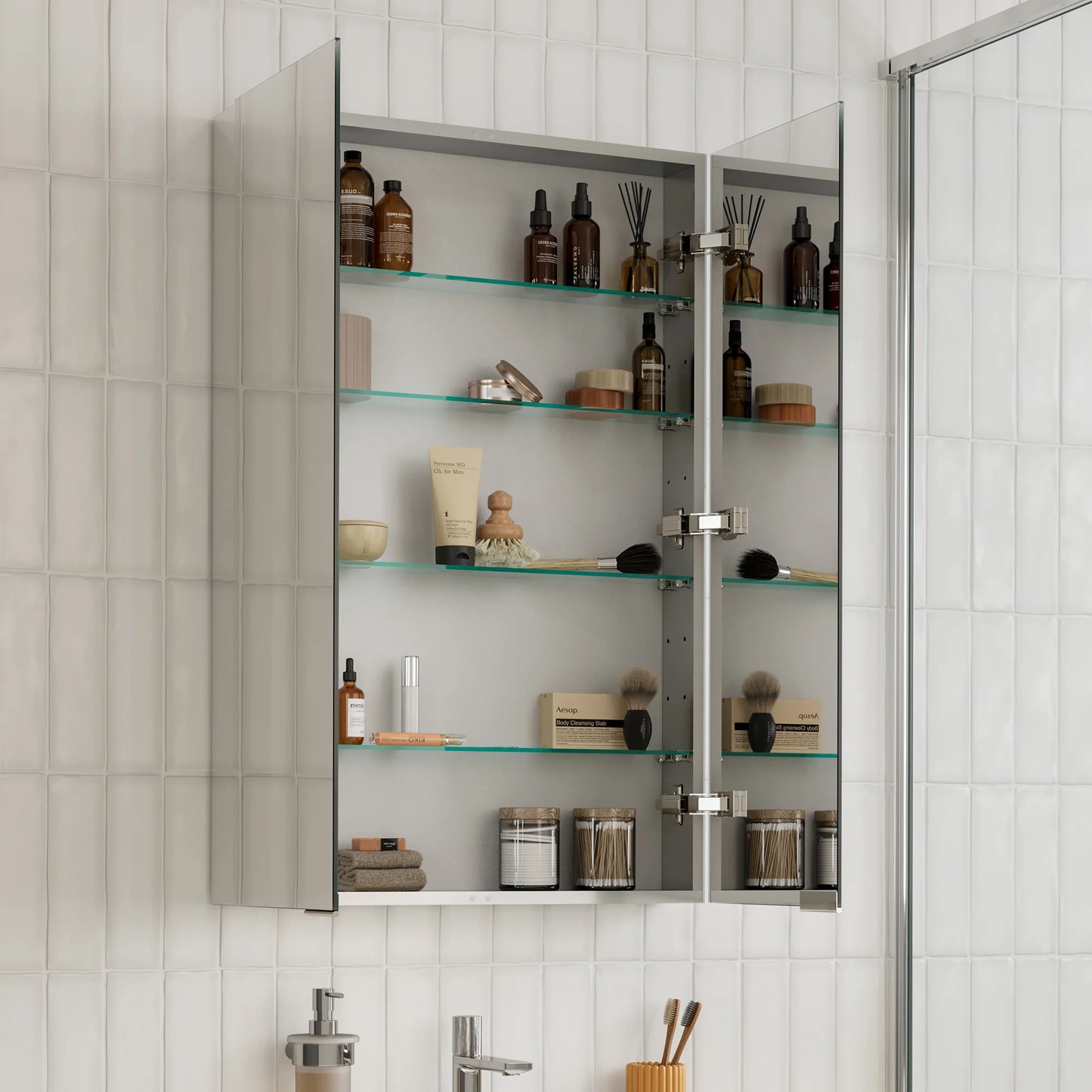 HiB Eris Slim Bathroom Mirrored Cabinet