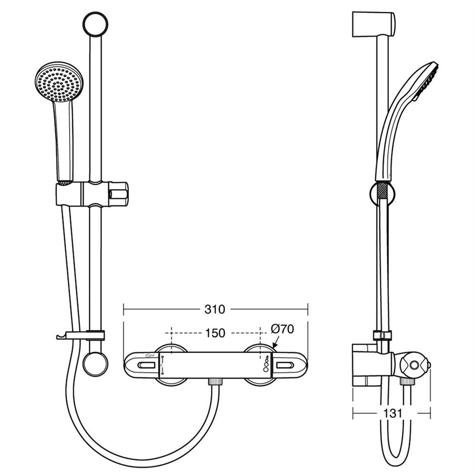 Ideal Standard Alto EV shower pack with Idealrain S1 shower kit
