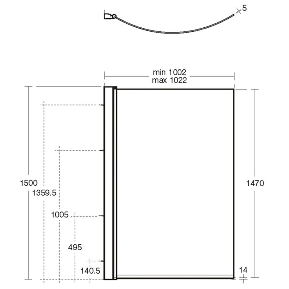 Ideal Standard Concept 170 x 90cm shower bath