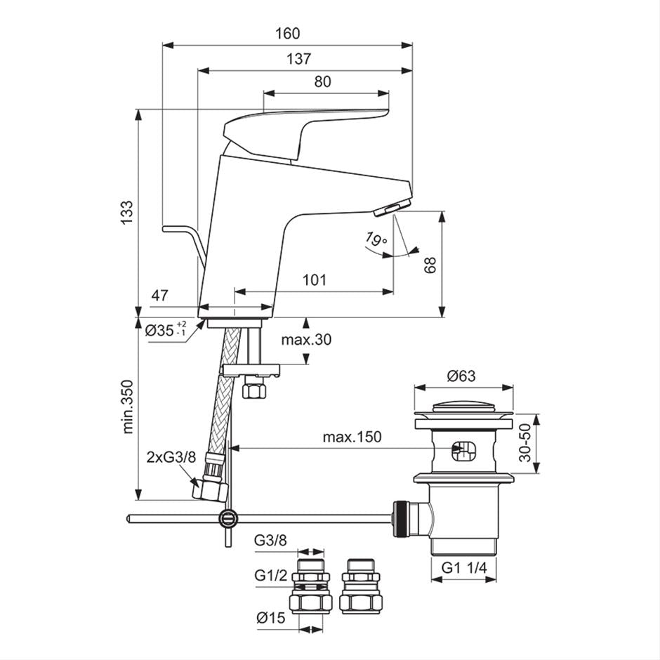 Ideal Standard Ceraflex single lever basin mixer