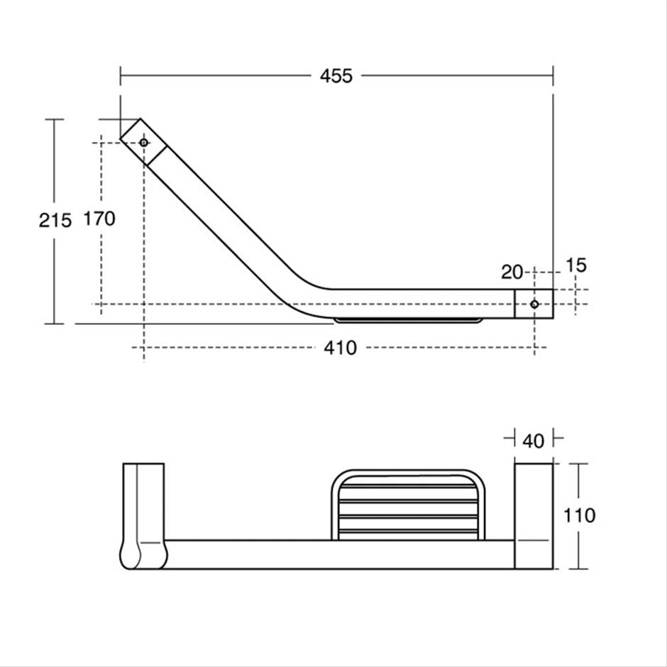 Ideal Standard Concept grab rail and soap basket