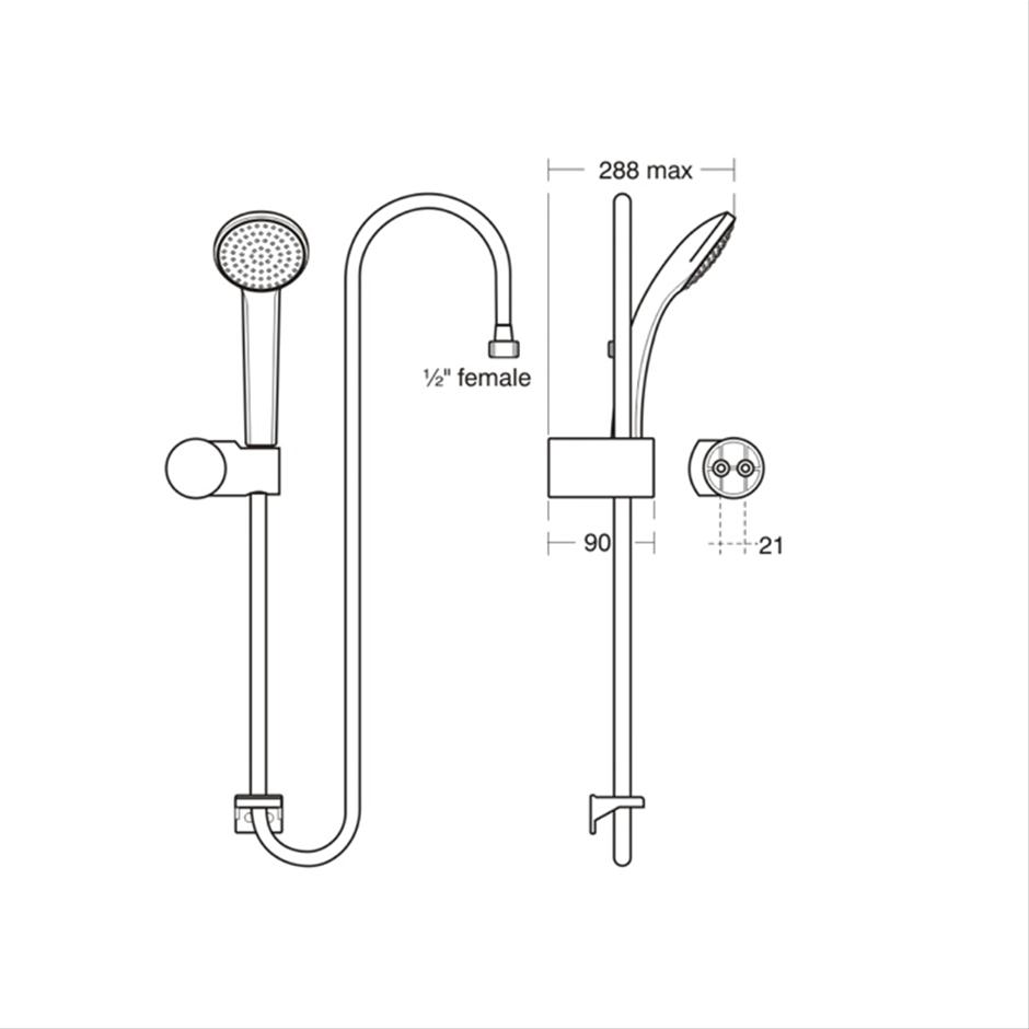 Ideal Standard Idealrain S1 shower set with handspray, holder & hose