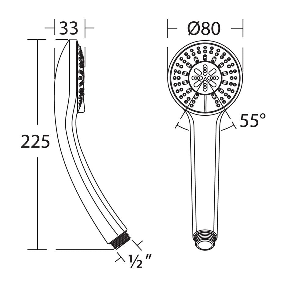 Ideal Standard Idealrain S3 handspray 80mm three function