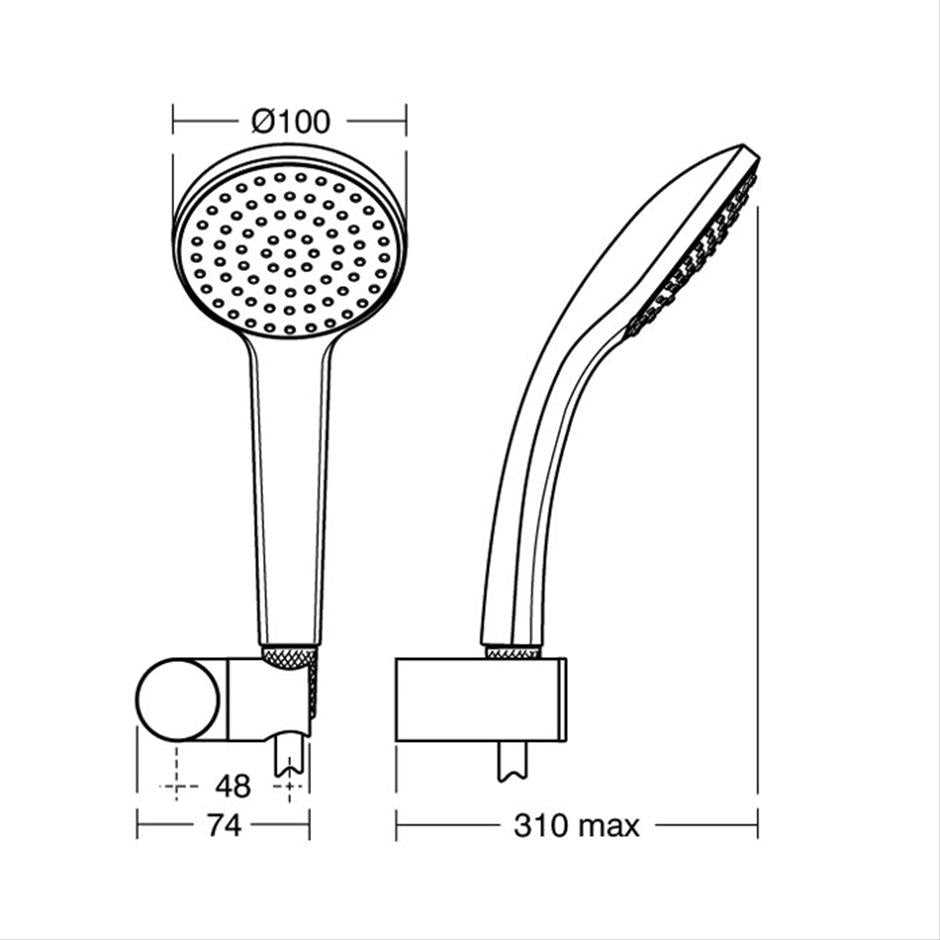 Ideal Standard Idealrain Pro M1 shower set with handspray holder and 1.75m smooth hose