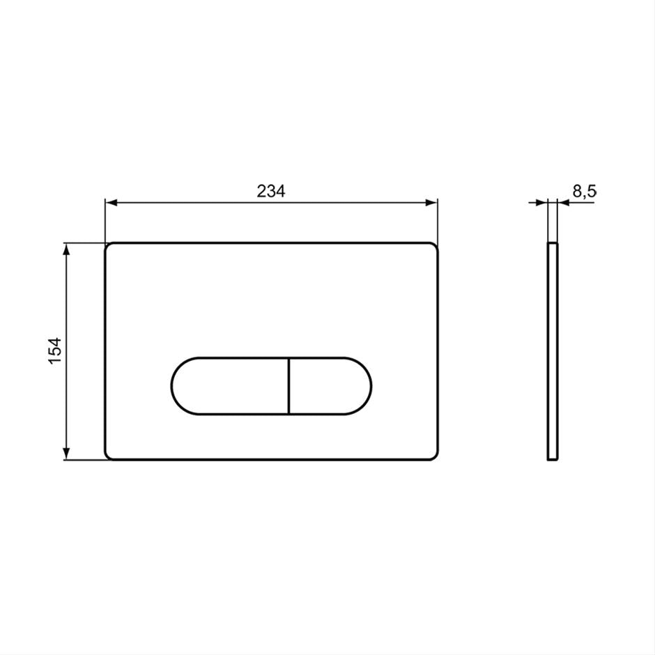 Ideal Standard Oleas P1 pneumatic dual flushplate