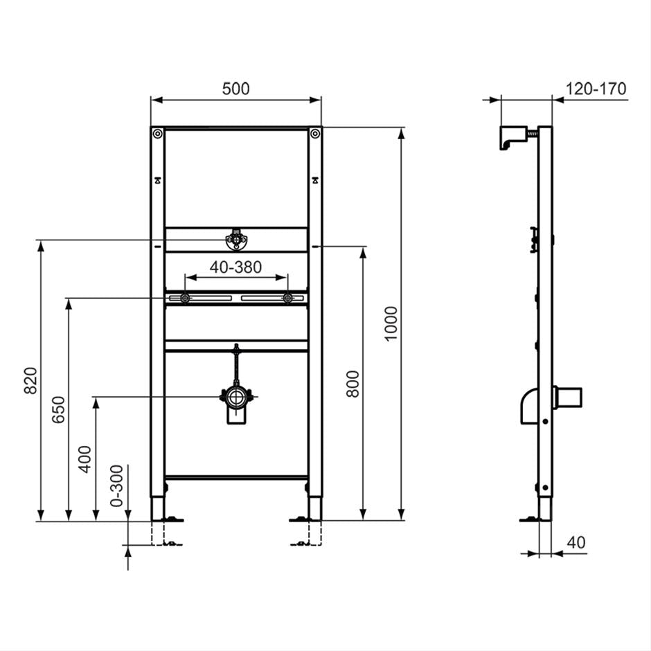Armitage Shanks Prosys back inlet urinal frame