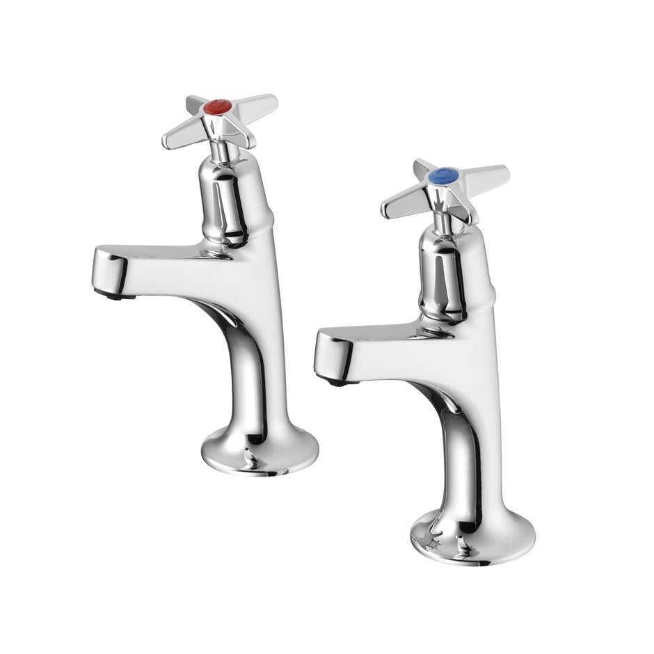 Armitage Shanks Sandringham 21 High neck kitchen pillar taps with crossheads